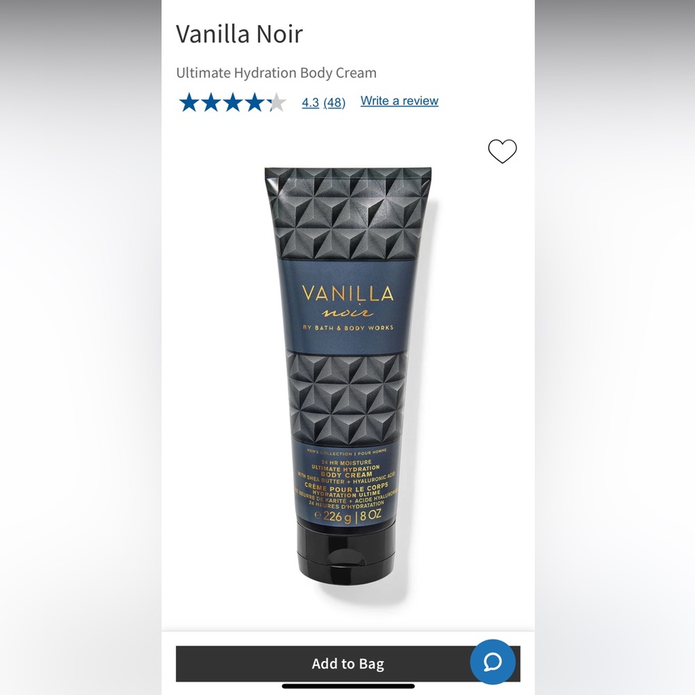 🌼 Bath and Body Works Vanilla Noir body cream